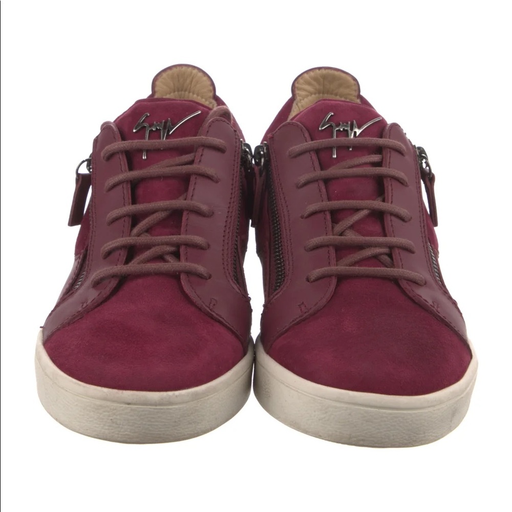 Giuseppe Zanotti Burgundy Zip Tie Sneakers size 36